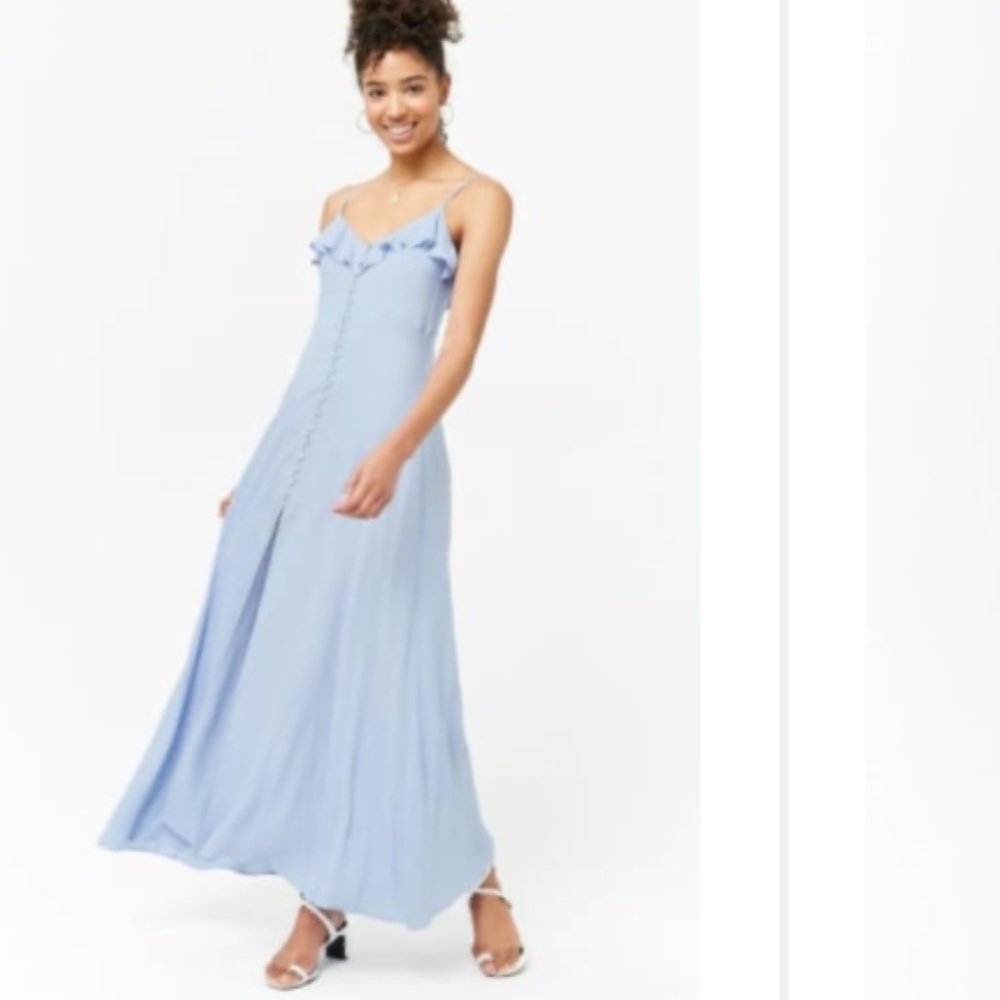 F21 UP LINE BOHO FEST FEMININE BUTTON MAXI DRESS S